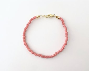 Rose | Rose Java Glass Bead Bracelet | Clasp Bracelet | Wire Bracelet | Beaded Bracelet | Stacking Bracelet