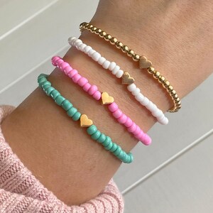 Leedford 3 Pcs Women Multi-Layer Gem Bracelets Jewelry Set Colorful Bead Stackable Cuff Bracelet Set Bangle Boho Beach Jewelry