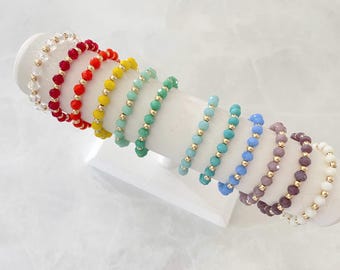 the crystal bead collection | beaded bracelet | stacking bracelet | crystal bead bracelet | colorful bead bracelet | crystal bead jewelry