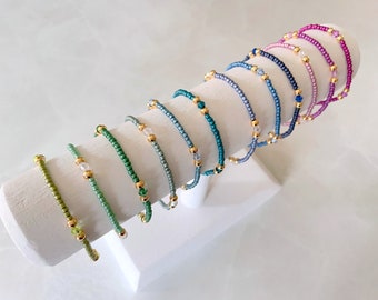 seed bead bracelet | beaded bracelet | stretch elastic bracelet | crystal bead bracelet | stacking bracelet | kids bracelet