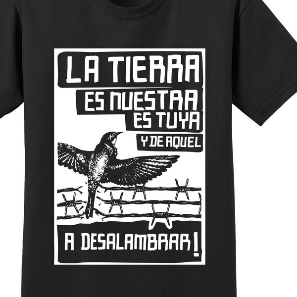 Tierra y Libertad ,Land freedom ,Emiliano Zapata Revolution Revolutionary Socialist Leftist Shirt M3126