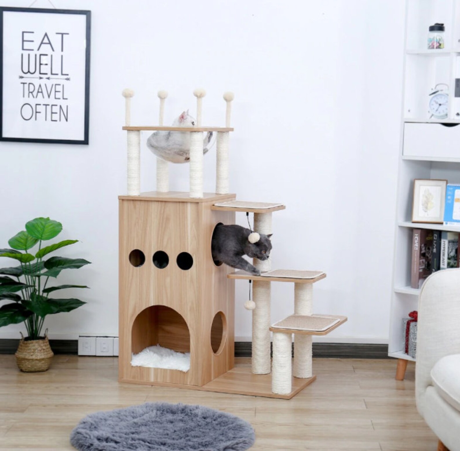 Cat Castle With Hammock Cat Tower Cat Perch Luxury Cat Etsy