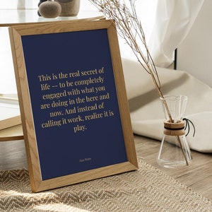 Alan Watts print poster quote - Anxiety - inspirational motivational wall art