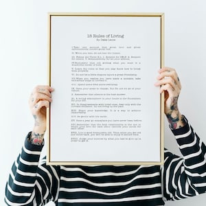 18 reglas de vida por Dalai Lama - Impresión/póster