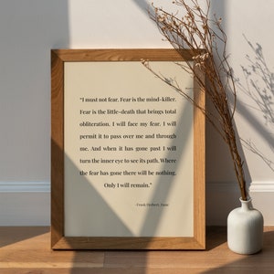 Frank Herbert, Dune - Fear - Quote Poster