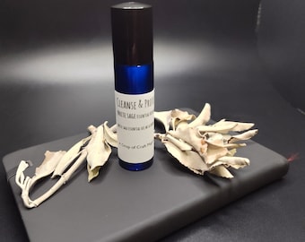 Cleanse & Protect Organic White Sage Essential Oil Roll-on, cleansing, protection, calming