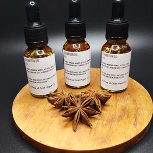 Divination Oil, psychic, scrying, pendulum, tarot