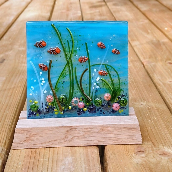 Fused Glass Underwater Scene With Tropical Clown Fish and Etsy UK
