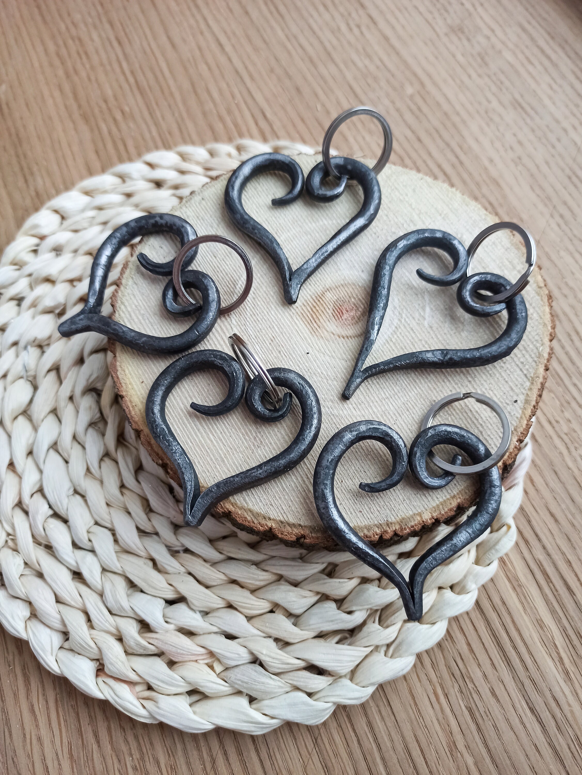 heart keyring iron heart Wrought iron heart Etsy
