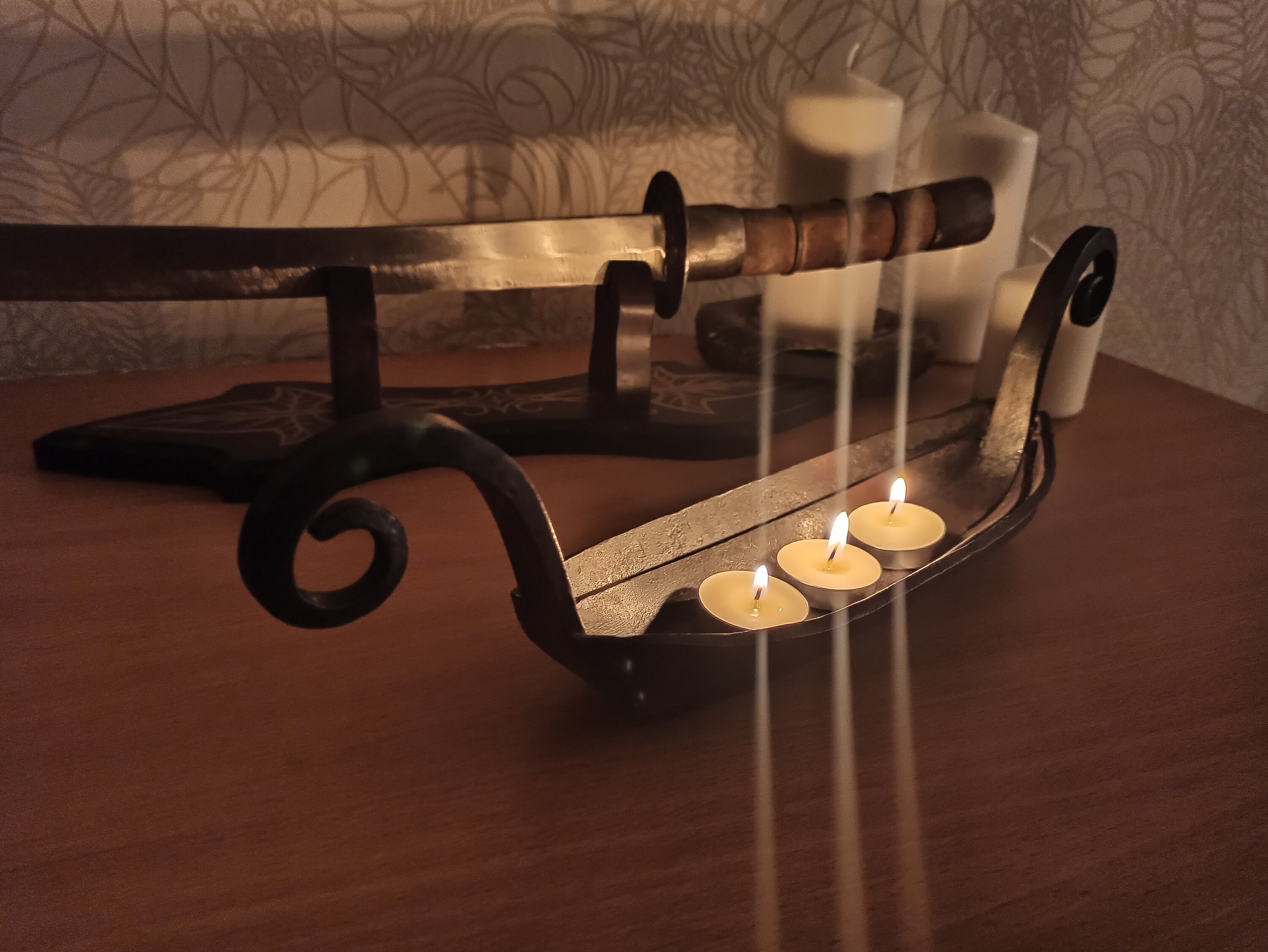 Candle holder in Norse style Drakkar tealight holder Viking Etsy