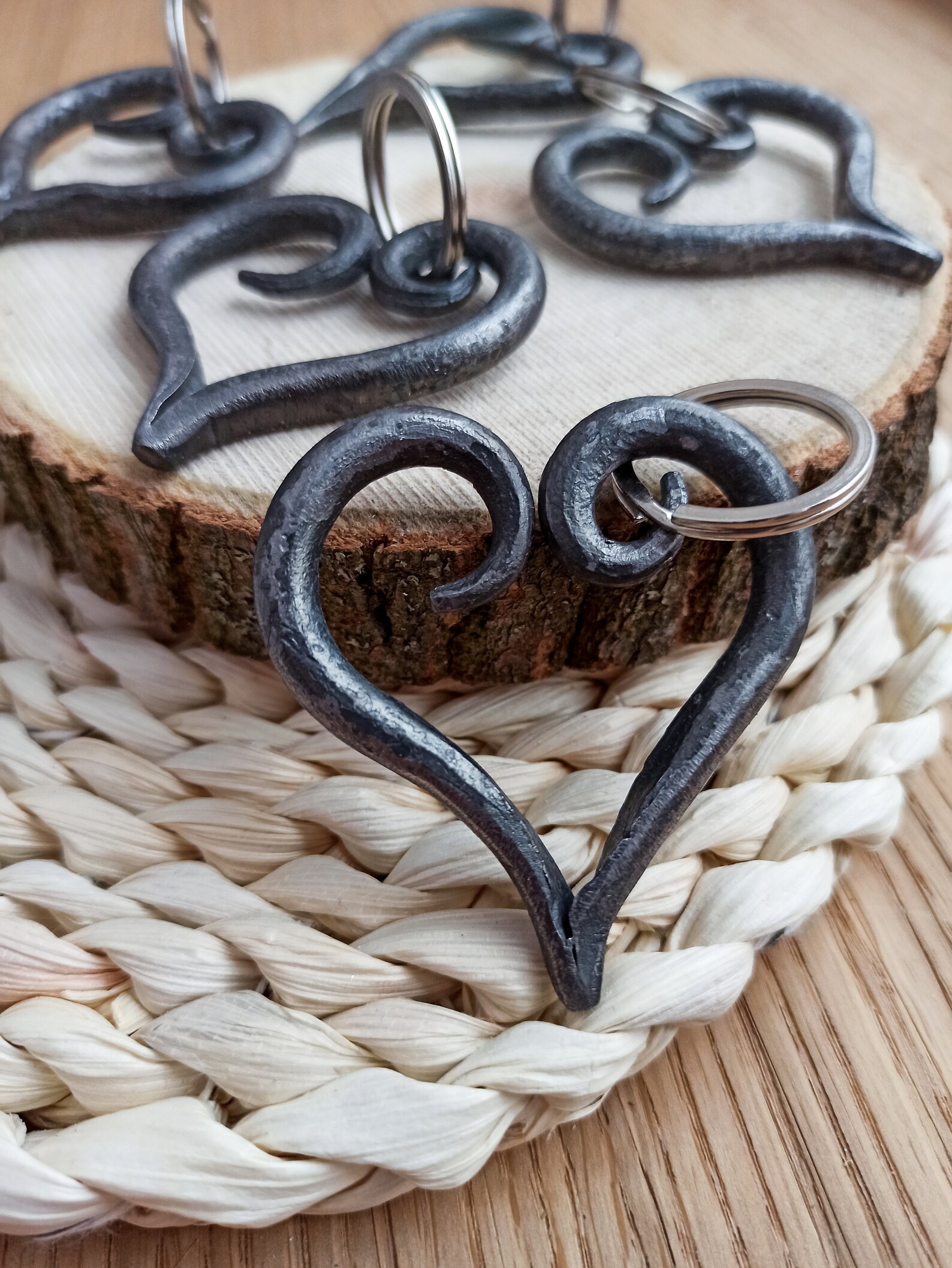 heart keyring iron heart Wrought iron heart Etsy