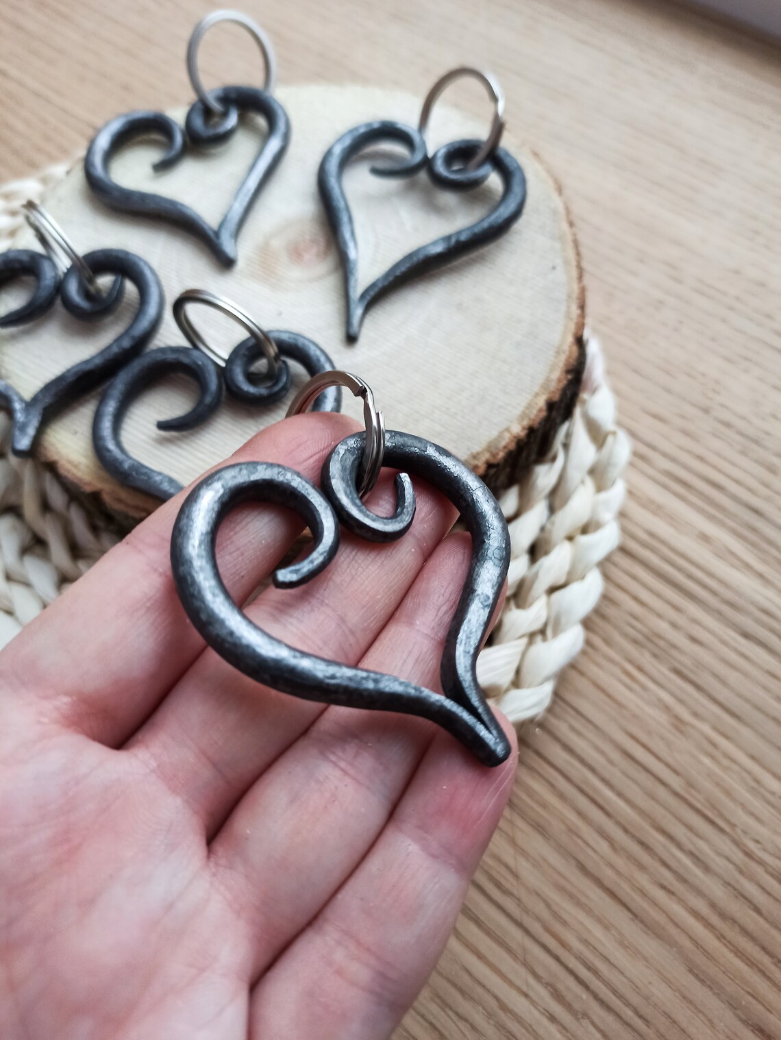 heart keyring iron heart Wrought iron heart Etsy