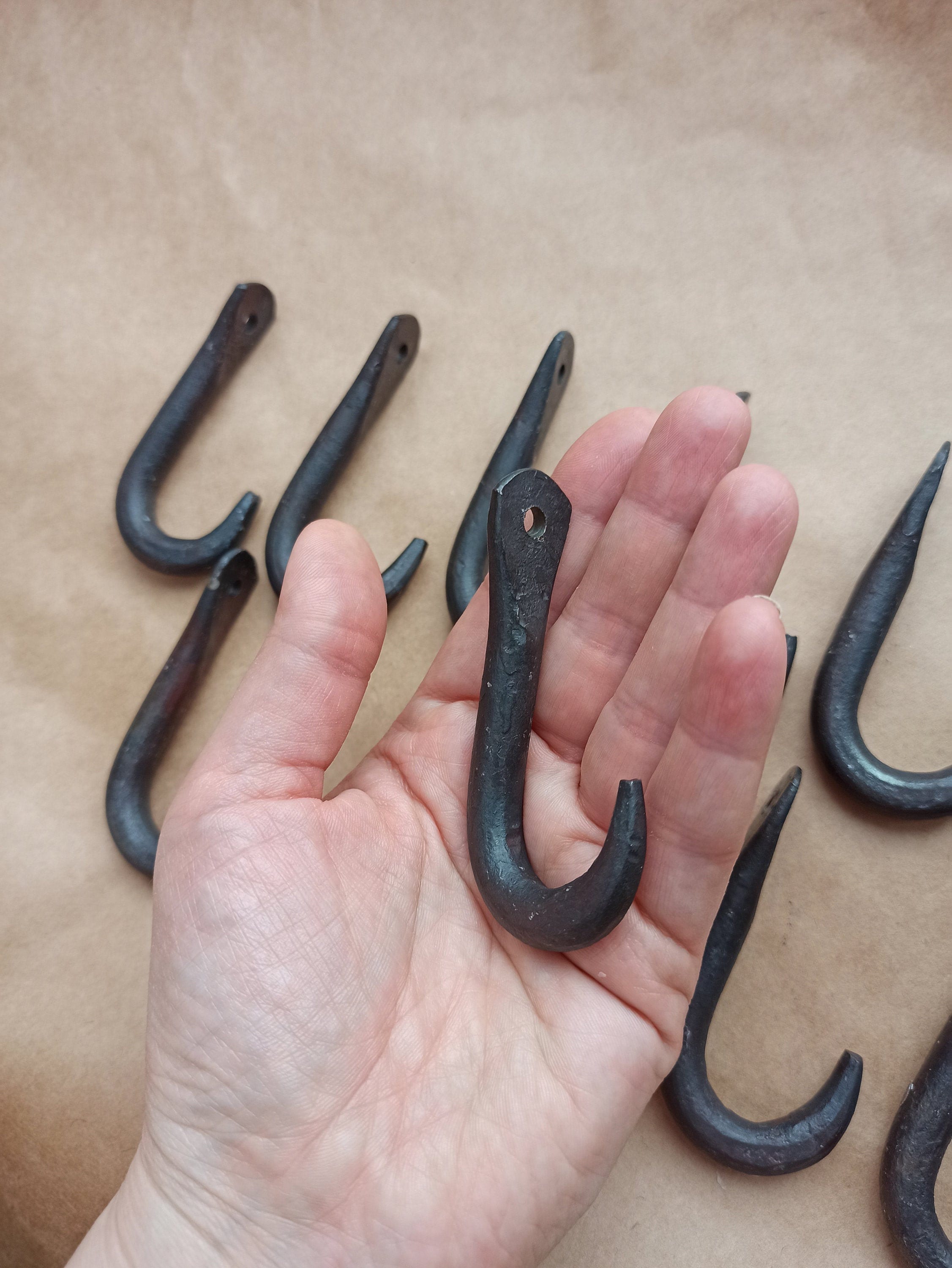 Set of 5 Hand hooks Metal wall hooks Cup hook Utility Etsy
