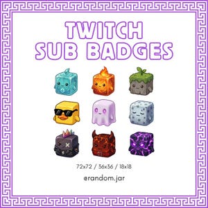 Cube Sprite Twitch-prenumerantmärken | Stream-prenumerantmärken (digital nedladdning)