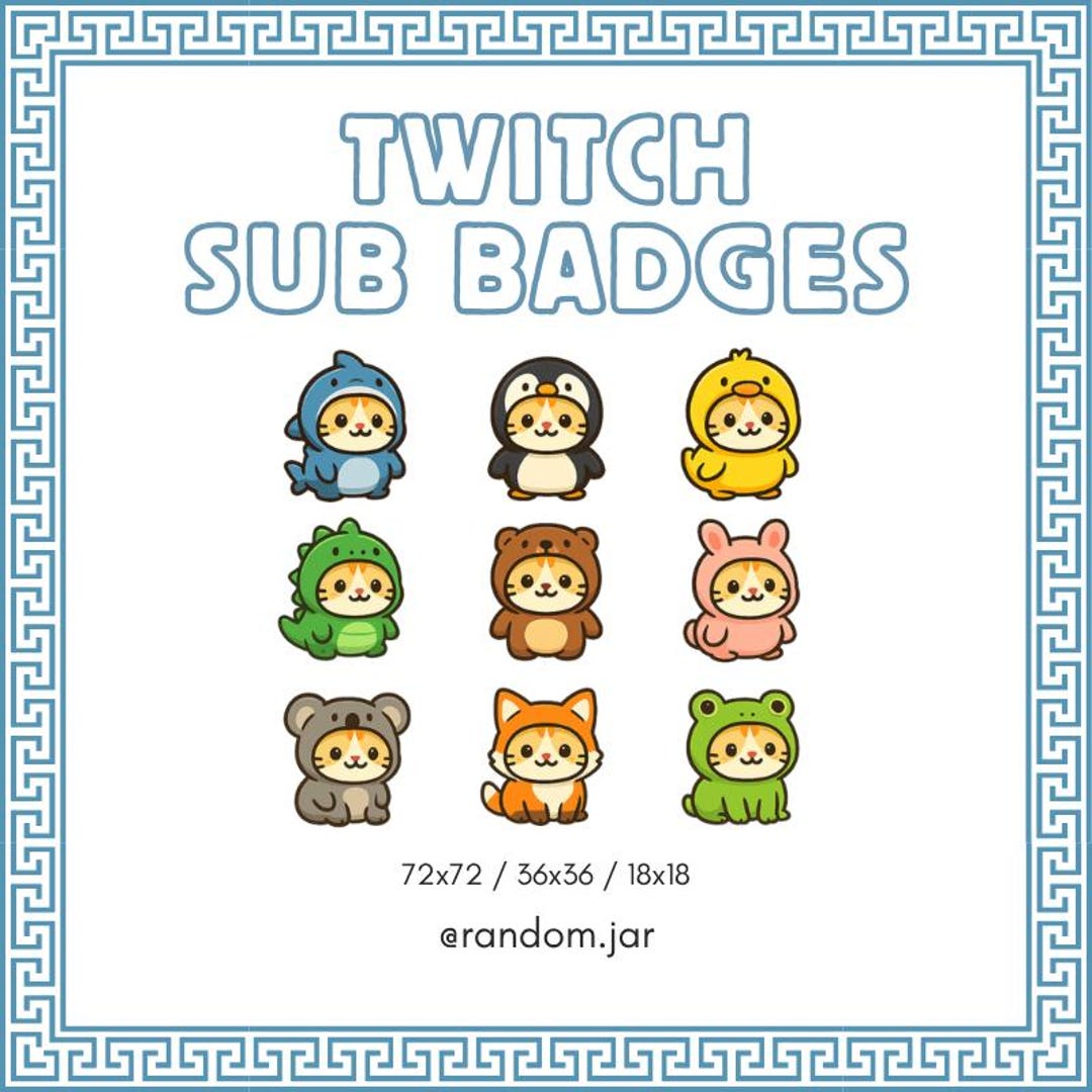 Cat Sub Twitch Badges | Stream Sub & Bit Badges | Subscriber Badges ...