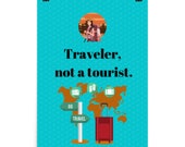 Traveler, not a tourist Poster Instant Download Digital Travel Quote