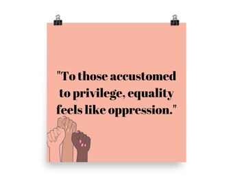 Equality Social Justice Quote Wall Art Digital Print Instant Download
