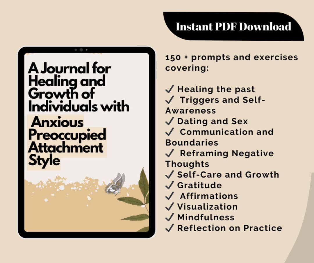 Healing Anxious-preoccupied Attachment Style Journal With Prompts ...