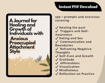 Healing Anxious-Preoccupied Attachment Style Journal with Prompts - Digital, Print-Ready
