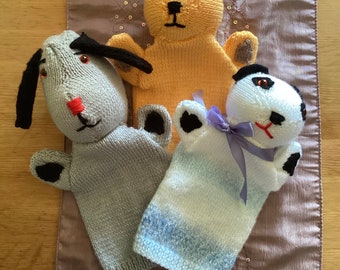 knitted hand puppets