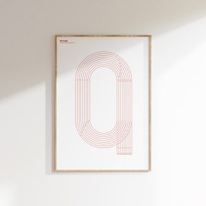 Laufender Druck • Laufendes Poster • Leichtathletik • Sportdruck • Wandkunst • Zeitgenössisch • Abstrakt • Minimalistisches Sport Illustrations Poster