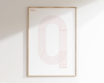 Running Print • Running Poster • Athletics Track • Sports print • Wall Art • Contemporary • Abstract • Minimalist Sports Illustration Poster