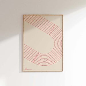 Laufender Druck • Laufendes Poster • Leichtathletik • Sportdruck • Wandkunst • Zeitgenössisch • Abstrakt • Minimalistisches Sport Illustrations Poster