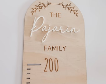 Wooden Vine Family Height Chart | Growth Chart | Surname Height Ruler