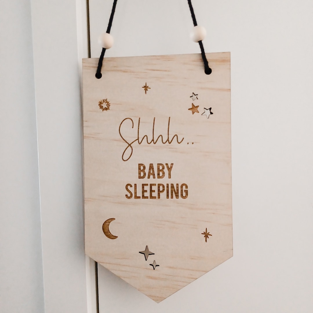 Shhh Baby Sleeping Sign | Sleeping Baby Sign | Front Door Plaque ...