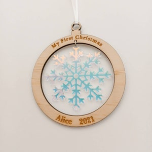 Personalised Baby's First Christmas Ornament | Snow Flake Ornament