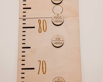 Height Chart Markers Round | Personalised Markers for Growth Chart | Height Ruler Markers