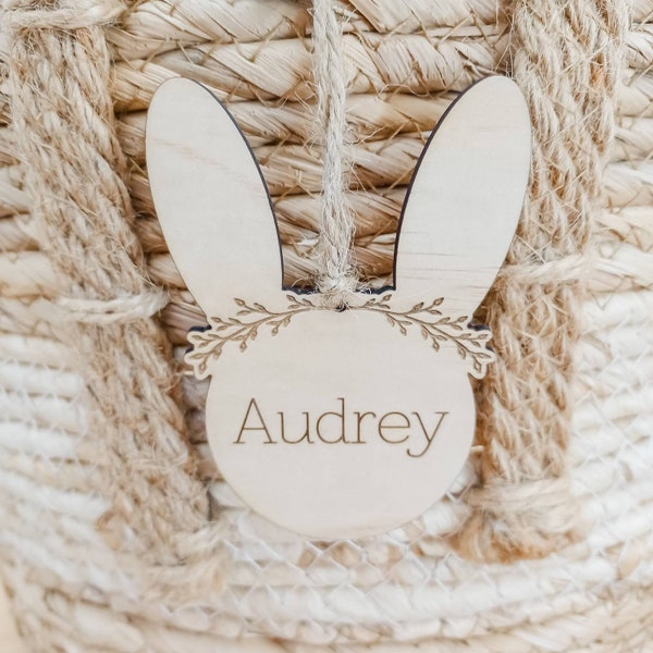 Personalised Bunny Easter Basket Tag | Kids Easter Name Tag