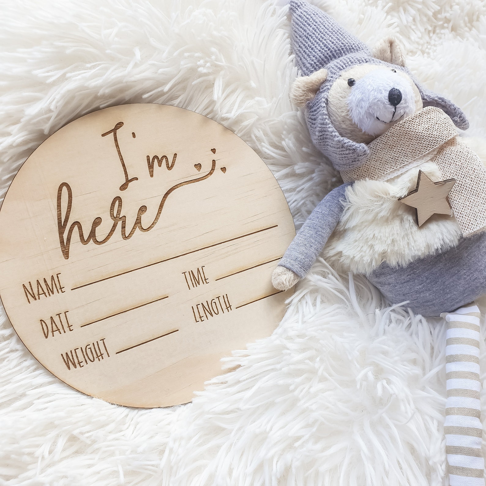 Birth Announcement Wooden Name plaque Baby Announcement Etsy