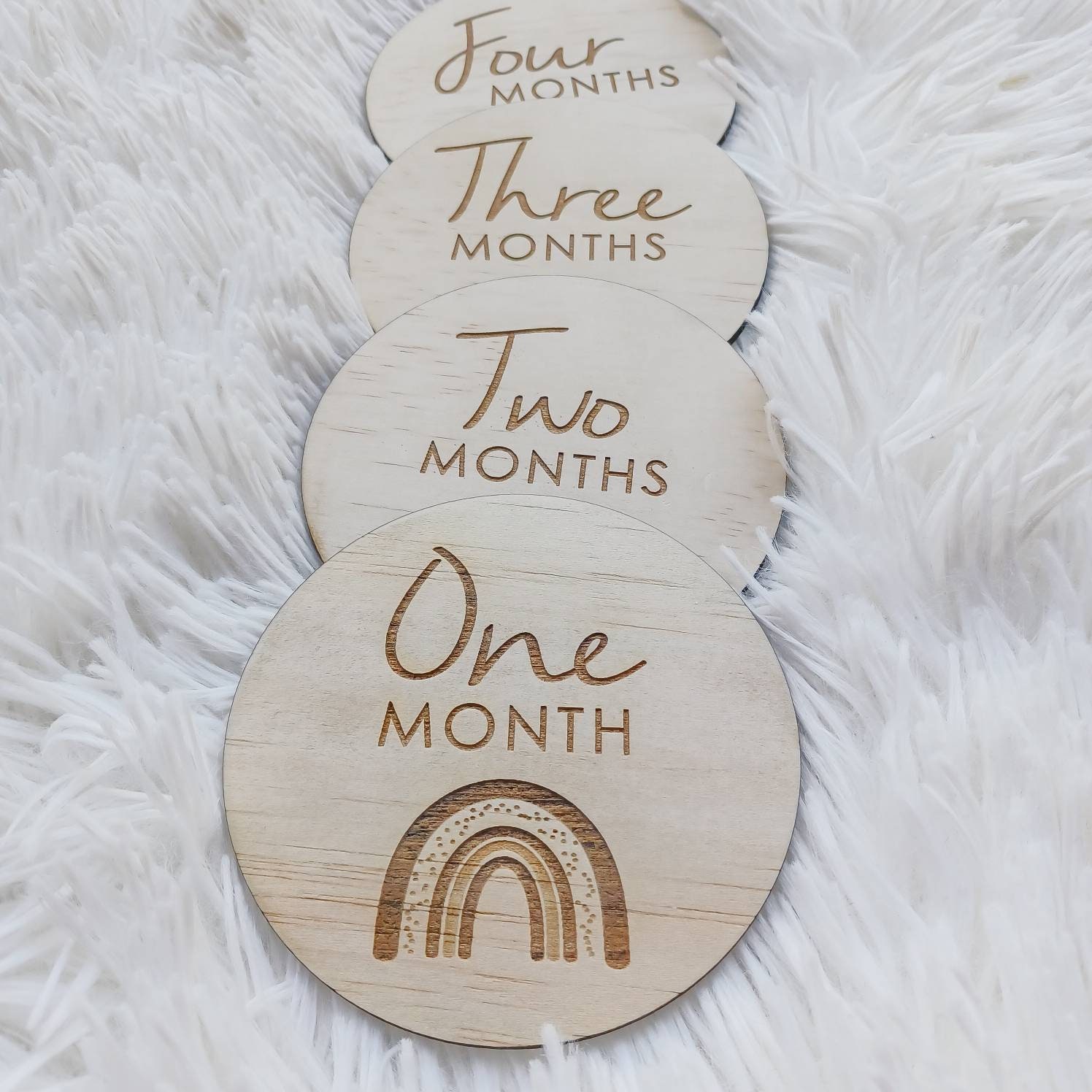 Wooden Milestone Cards | Boho Rainbow | Rainbow Baby | Photo Prop ...