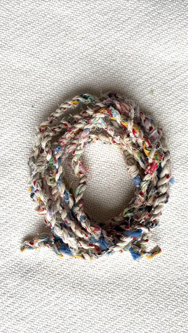 Braided Fabric Rope: Hand Twisted Upcycled Crafting Cord - Sold by the ...
