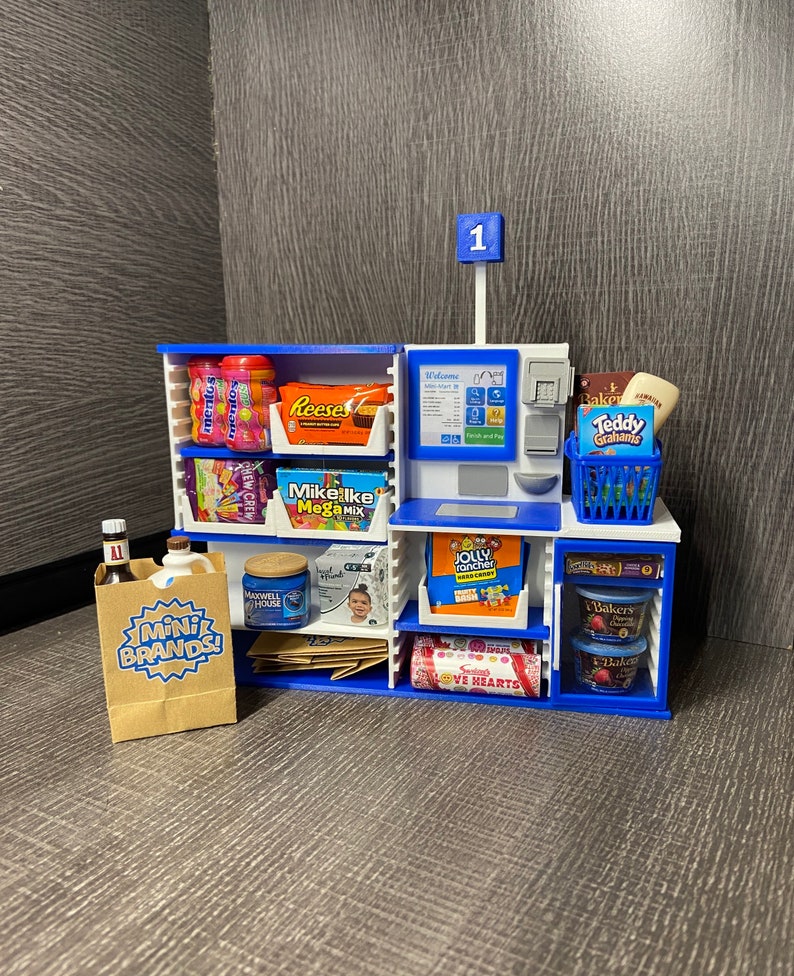 Mini Brands Mini Mart Toy Self Checkout With Shelves Touch Etsy