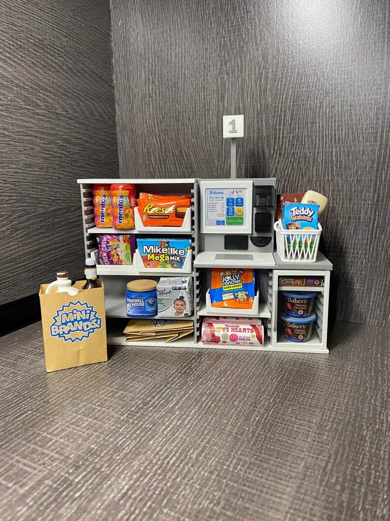 Mini Brands Mini Mart Toy Self Checkout With Shelves Touch Etsy