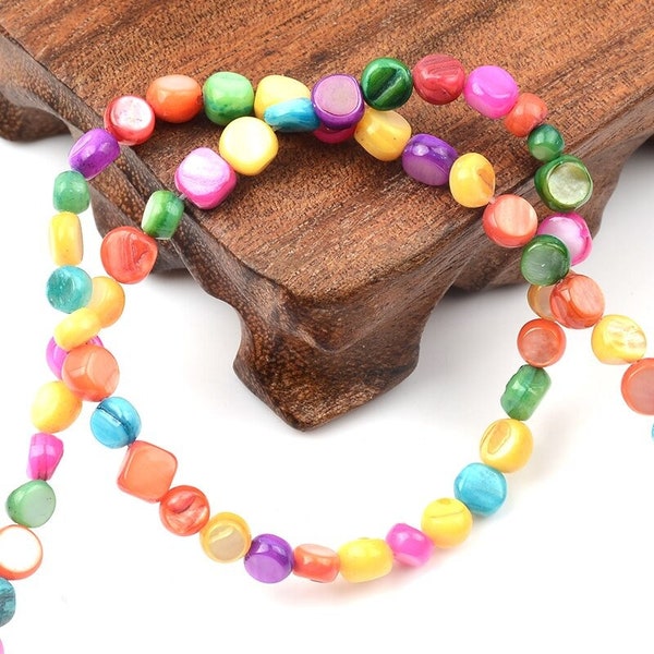 Colourful Natural Shell Beads | Irregular Rounded Shapes | Choice of Size
