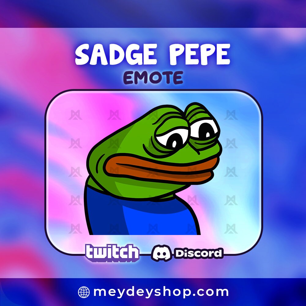 Sadge Pepe Emote Twitch Zwiespalt Streaming Streamer | Etsy