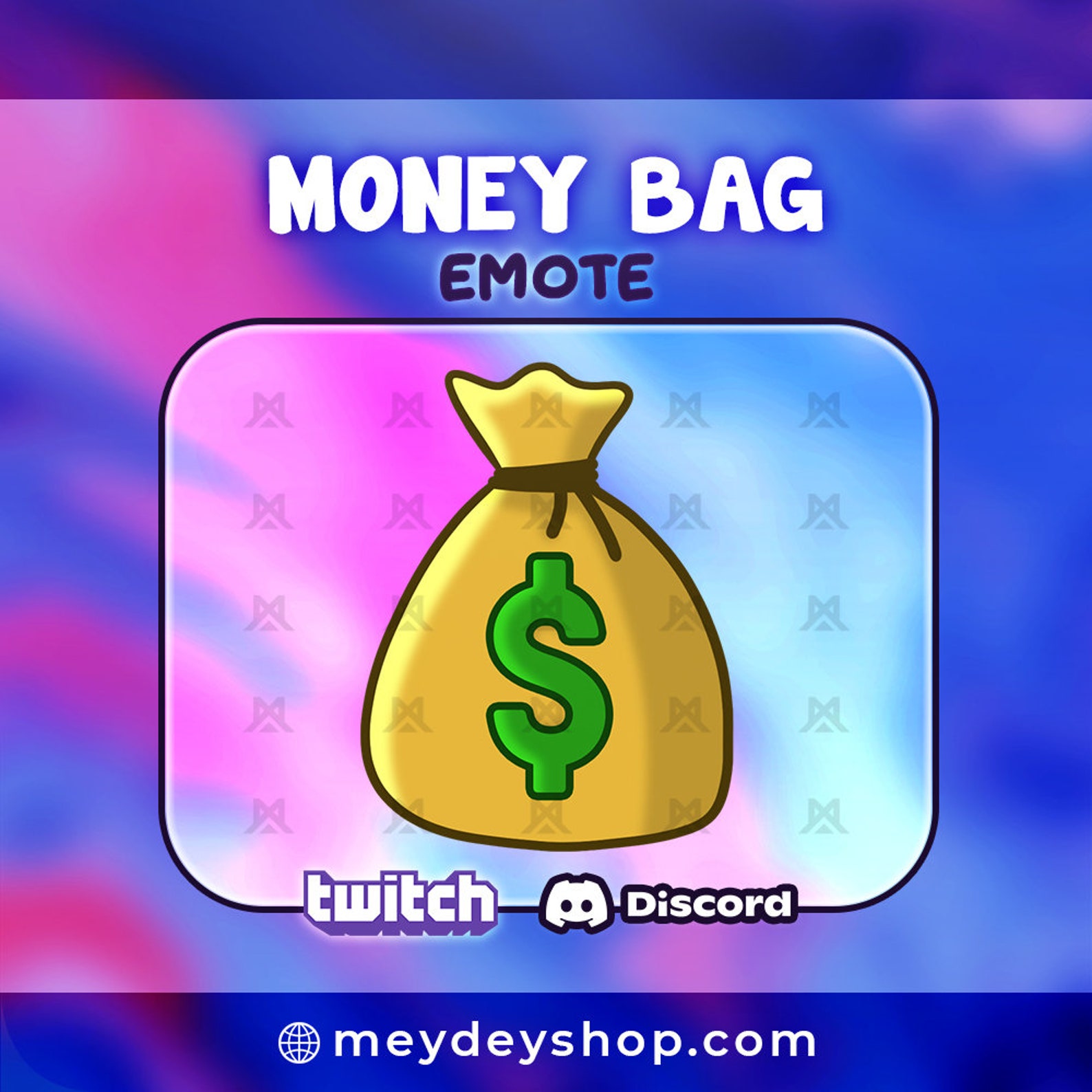 MONEY BAG Emote Twitch Discord Youtube Streaming Etsy