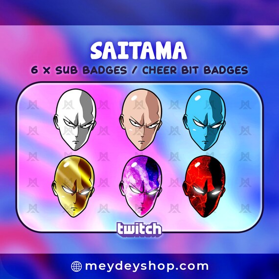 Saitama One Punch Man Sub Badges Twitch Stream Streamer Etsy