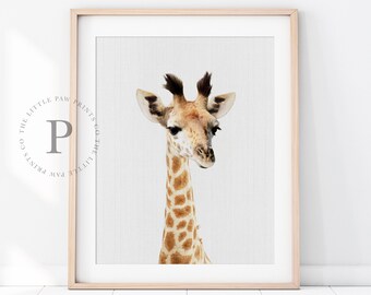 Giraffe Print, Safari Nursery, Printable Wall Art, African Jungle Decor, Baby Animal Poster,  Safari Animal Nursery Prints, Wall Art