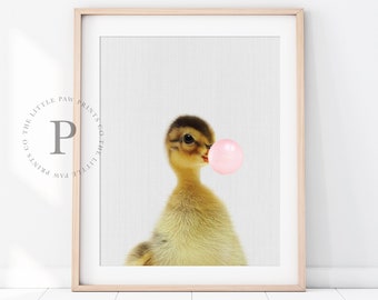 Duckling Print, Nursery Baby Animal Wall Art, Farm Decor, Farmhouse Printable, Instant Digital Download, Baby Duck