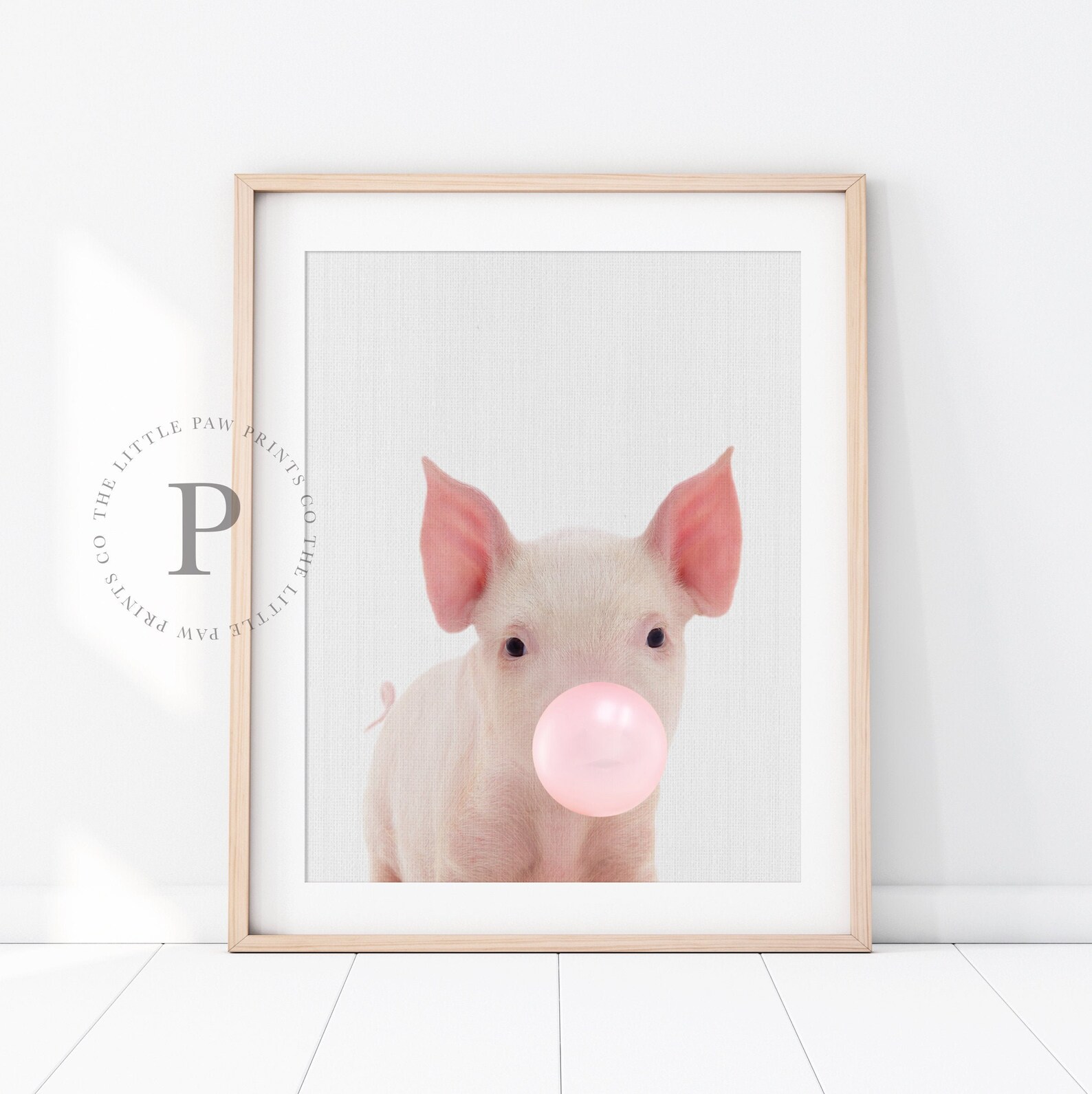 Nursery Pig Wall Art, Piglet Print, Printable Wall Art, Baby Pig Print