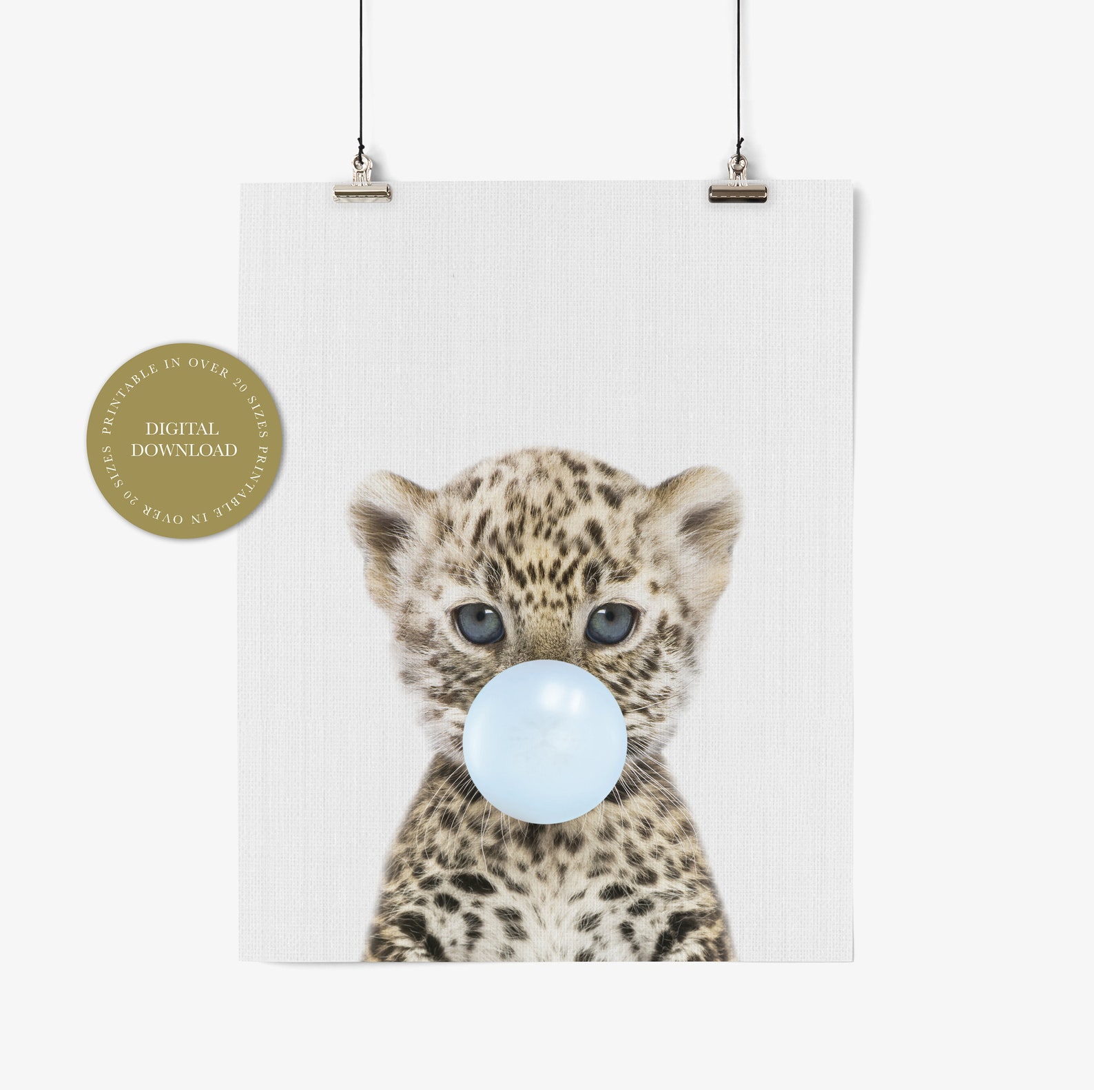 Baby Leopard Nursery Art, Baby Animal Prints for Nursery, Baby Safari