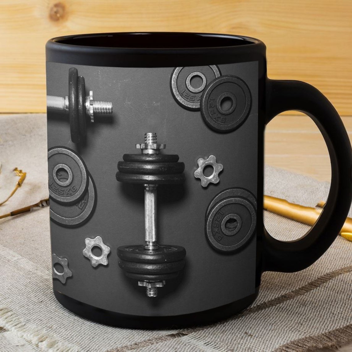 Dumbbells Fitness Screws Mug Coffee Mug Husband Coffee Mug Etsy