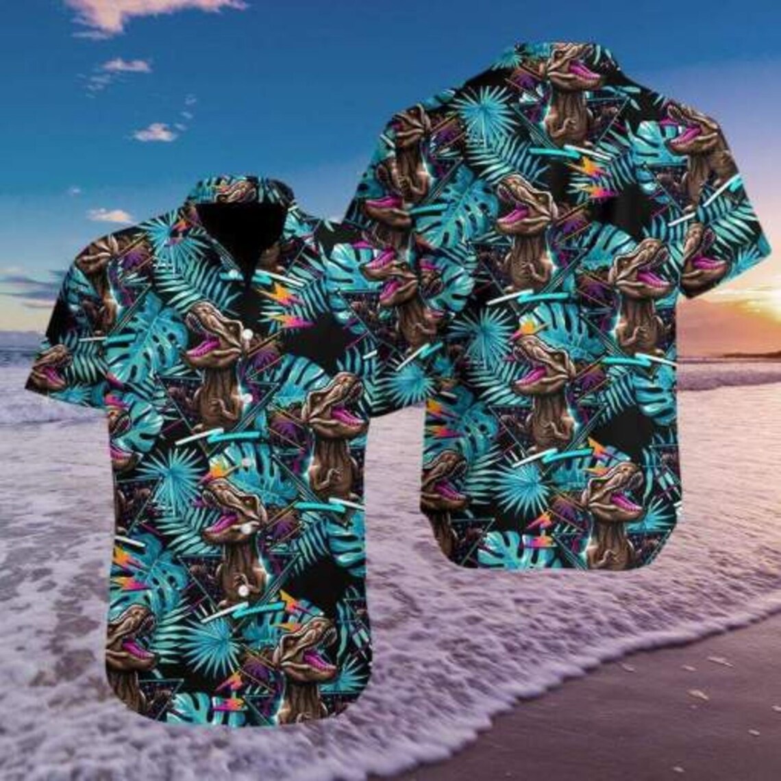 Funny Dinosaur Aloha Hawaii Shirt 3D Hawaiian Shirts For Men | Etsy