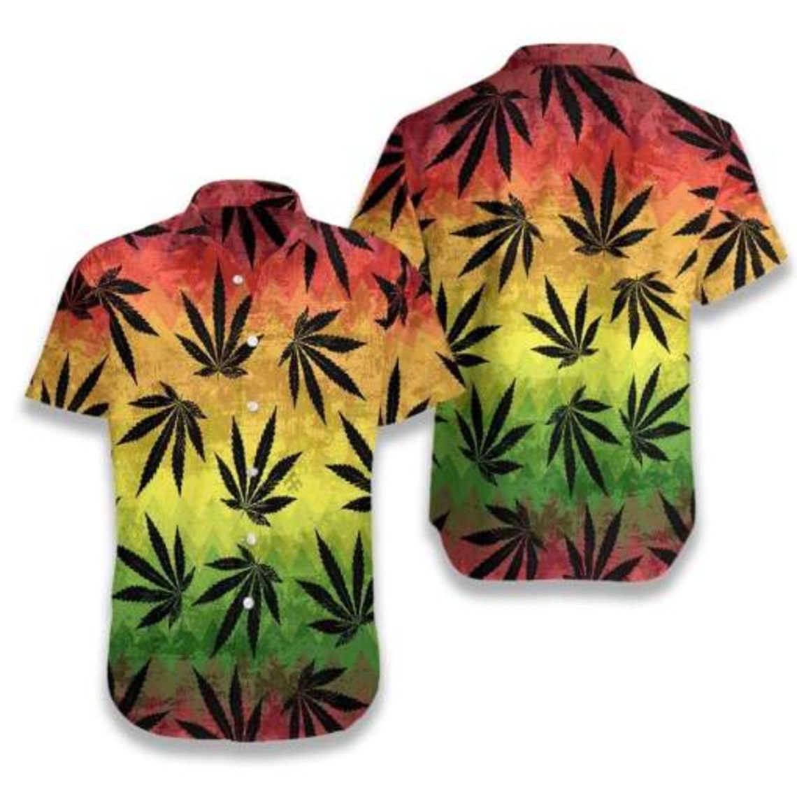 Marijuana Leaf Colorful Hawaiian Aloha Hawaii Shirt 3D Etsy