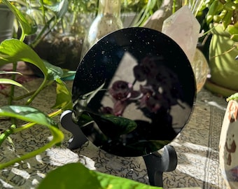 Medium Obsidian Scrying Mirror 12 cm