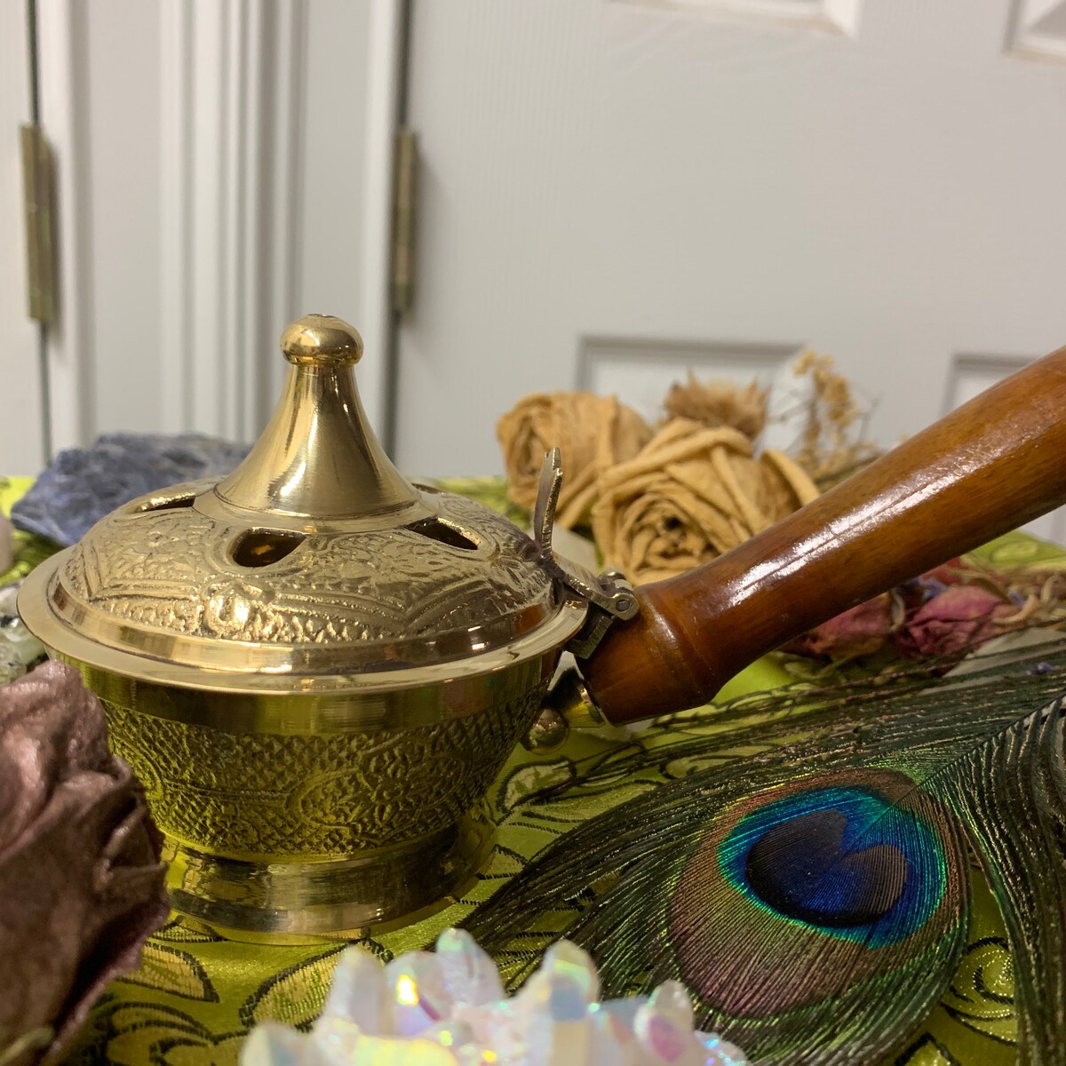 Brass Charcoal Burner W/handle - Etsy